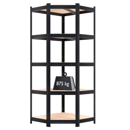 Scaffalatura per carichi pesanti nera 180x70x40cm zincata 875kg