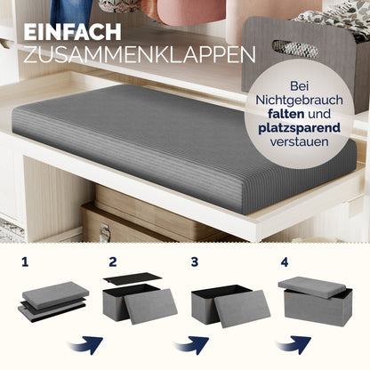 Panca antracite in corda 76x38x38cm in MDF pieghevole