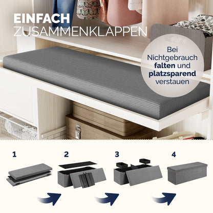 Panca antracite in corda 114x38x38cm in MDF pieghevole