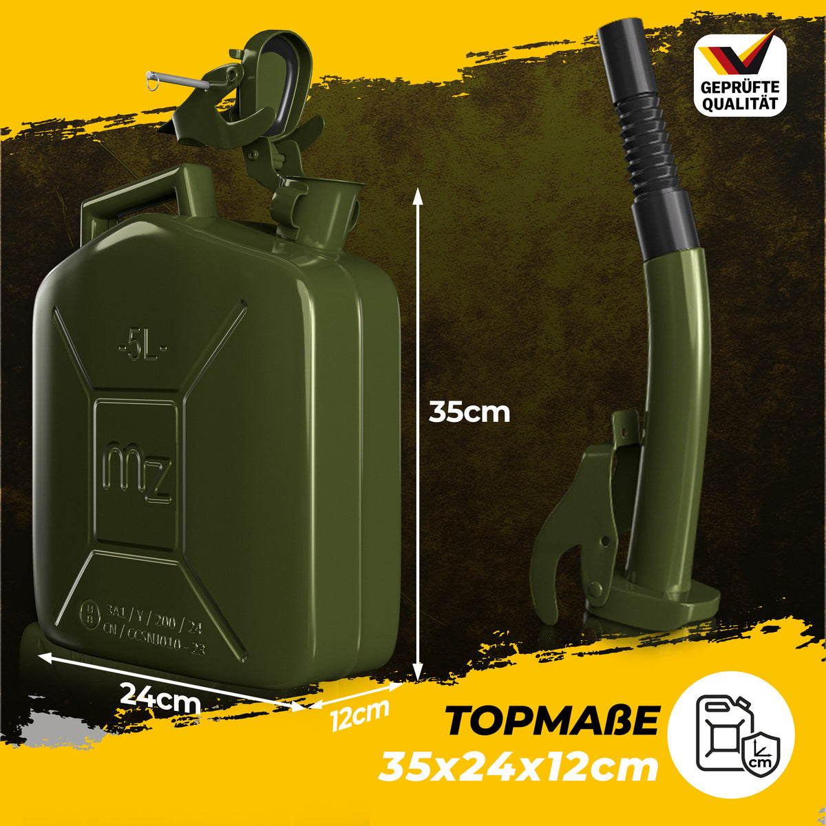 Tanica per benzina metallo 5 L + beccuccio