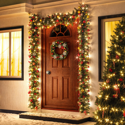 Ghirlanda natalizia 5m Set di 2 80 LED e addobbi interni ed esterni