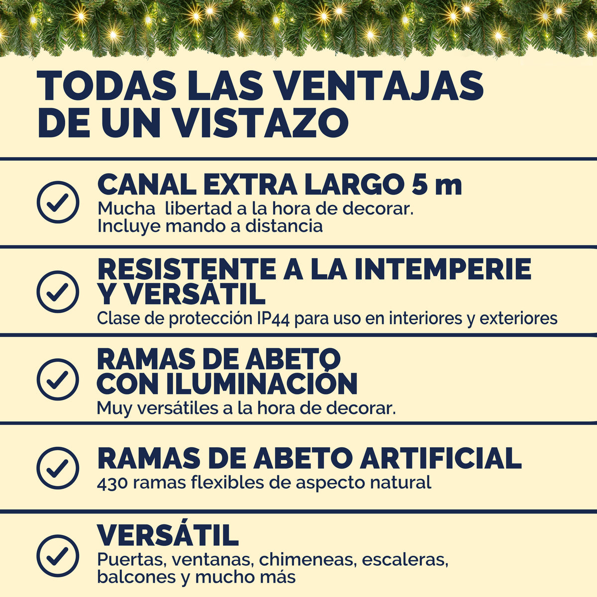 Ghirlanda natalizia 5m Set di 2 100 LED con telecomando