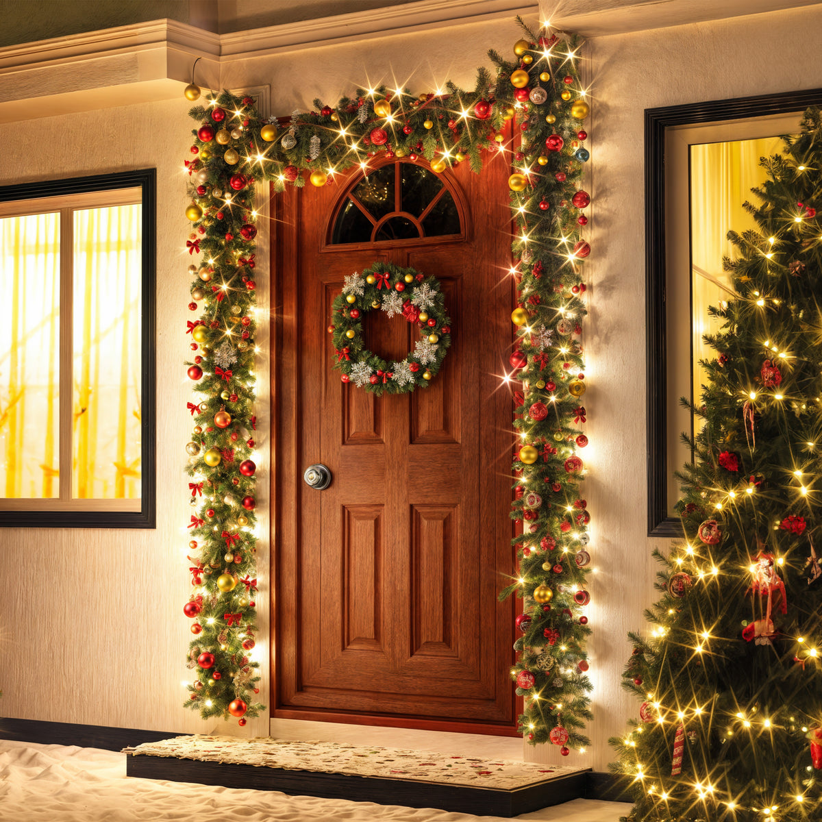Ghirlanda natalizia 10m Set di 2 200 LED per interni ed esterni
