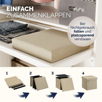 Set di 2 sgabelli Beige 38x38x38cm pieghevoli