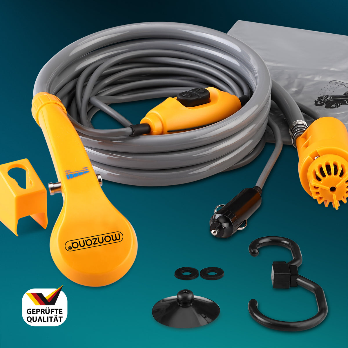 Doccia da campeggio portatile con attacco per auto 12V