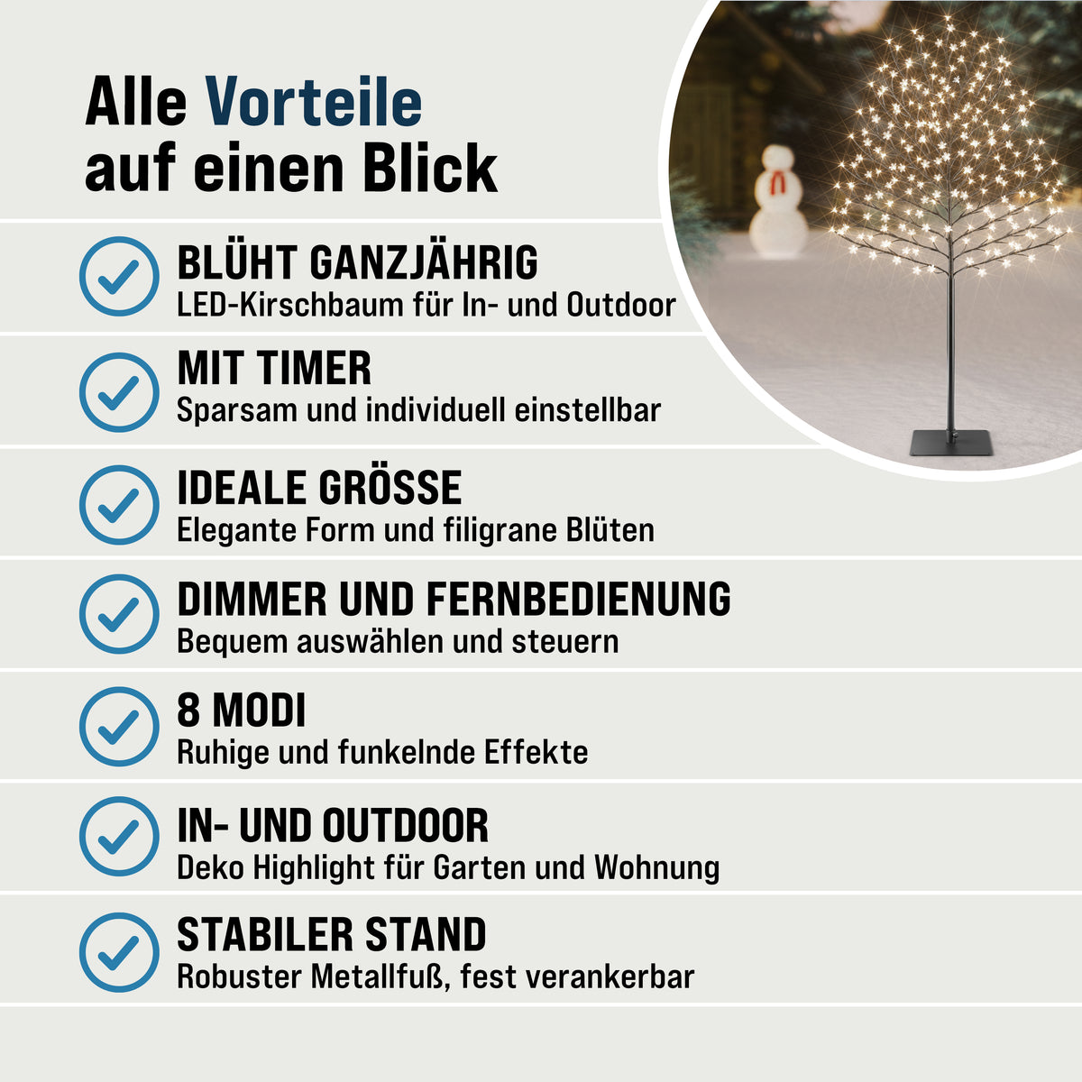 Albero di ciliegio in fiore a LED Set di 2 220cm 220 LEDs