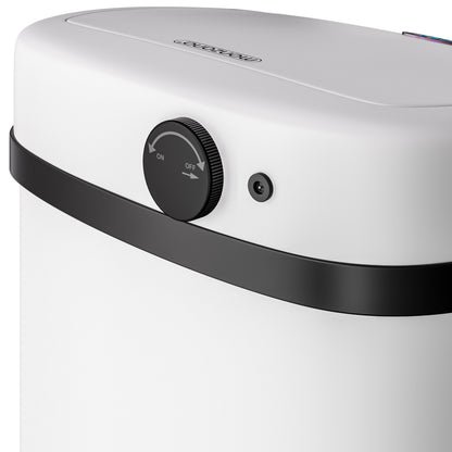 Cestino a sensore in acciaio inox bianco 50L