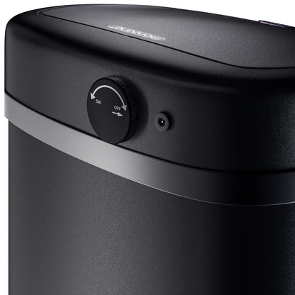 Cestino a sensore in acciaio inox nero 50L