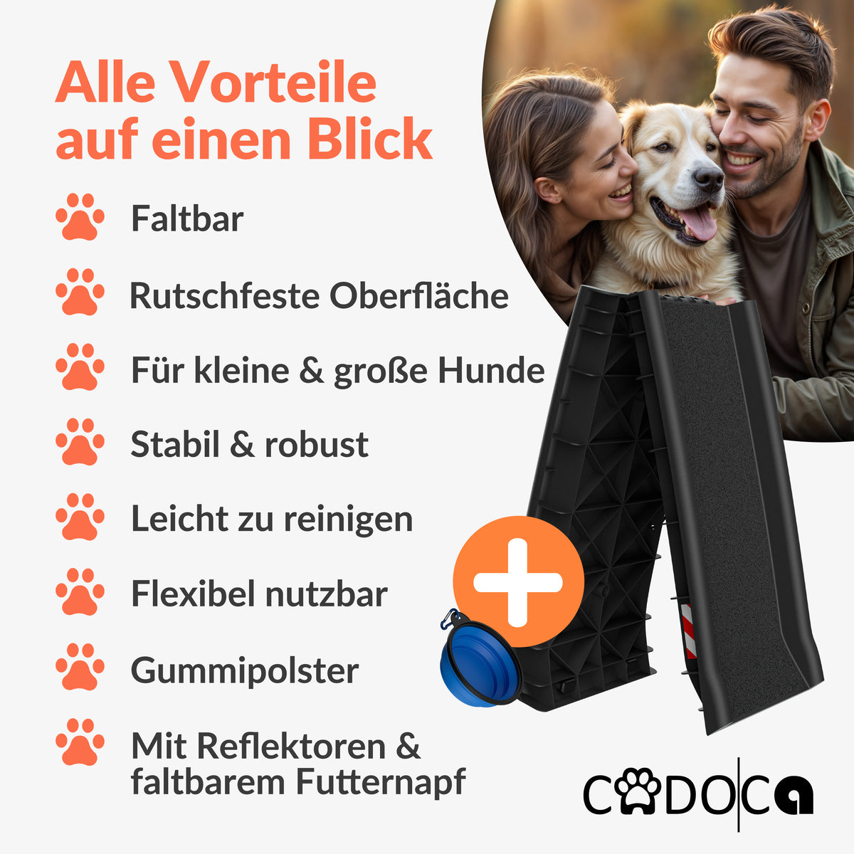 Rampa per cani auto nera 156x40x16cm pieghevole