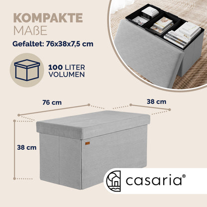 Panchina corda grigia 76x38x38cm MDF pieghevole