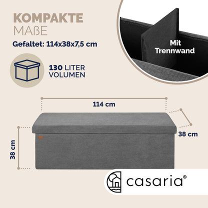 Panca antracite in corda 114x38x38cm in MDF pieghevole