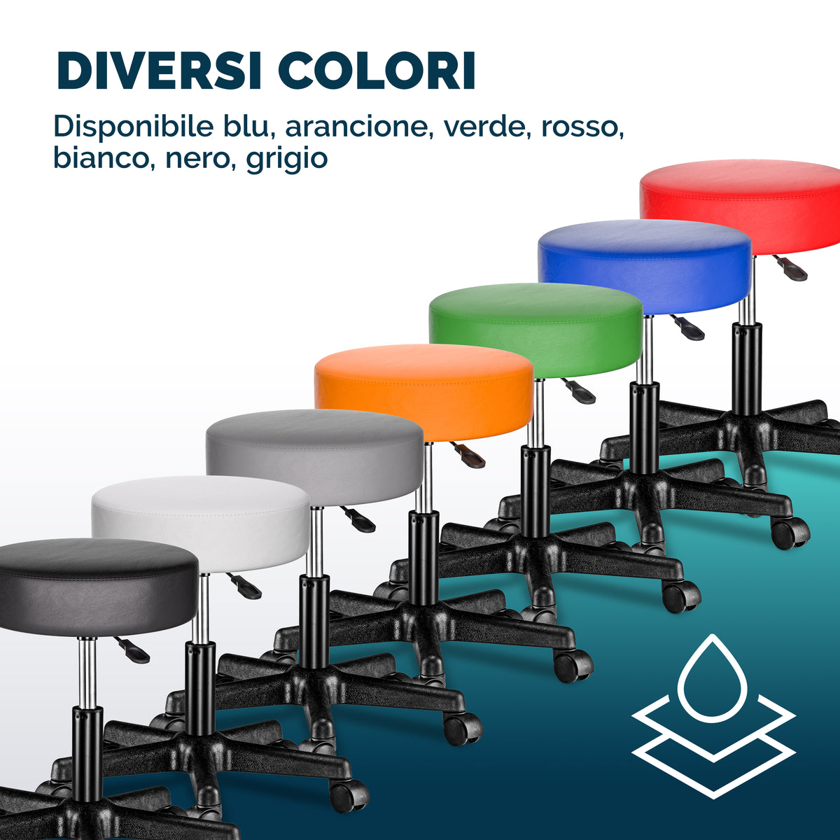 2x Sgabello girevole 360° similpelle grigio