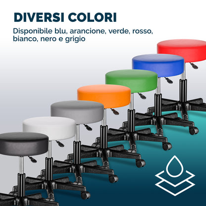 2x Sgabello girevole arancione altezza regolabile