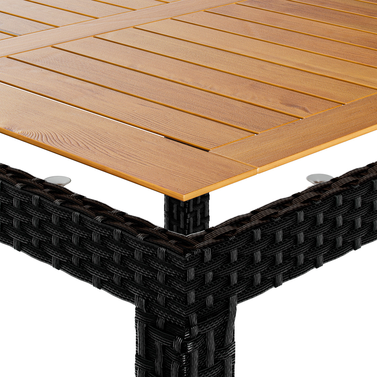 Gruppo di sedute da giardino in polyrattan Corfu 5 pezzi nero