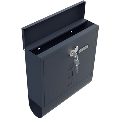 Cassetta postale antracite acciaio 30,5x8,5x33,5cm