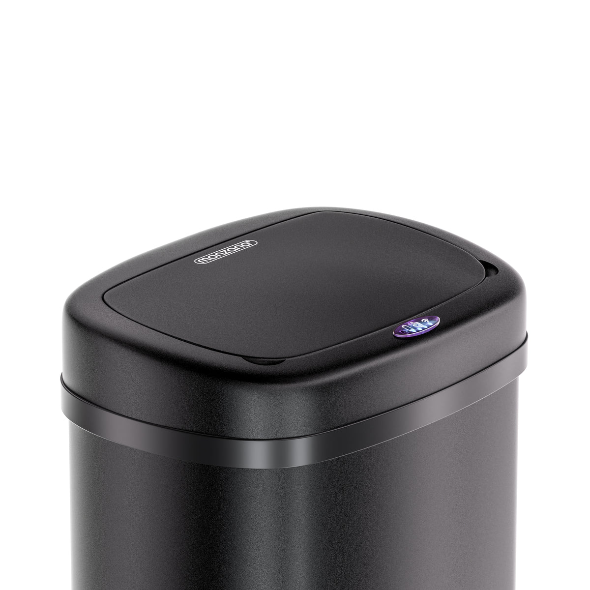 Cestino a sensore in acciaio inox nero 50L