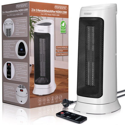Termoventilatore ceramico MZKH2200 bianco incl telecomando