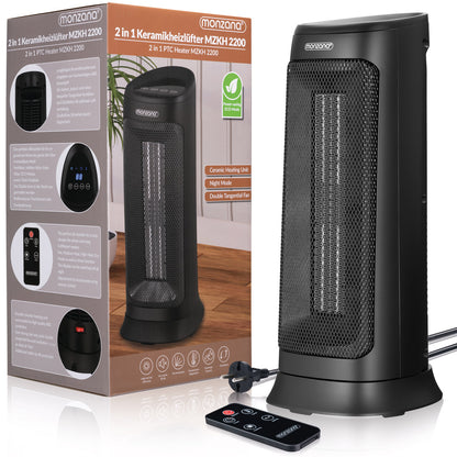 Termoventilatore ceramico MZKH2200 nero incl telecomando