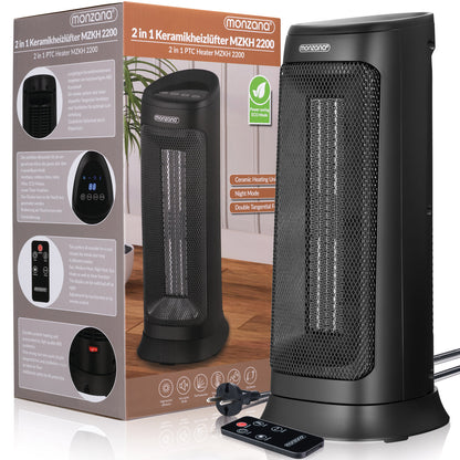 Termoventilatore ceramico MZKH2200 nero incl telecomando