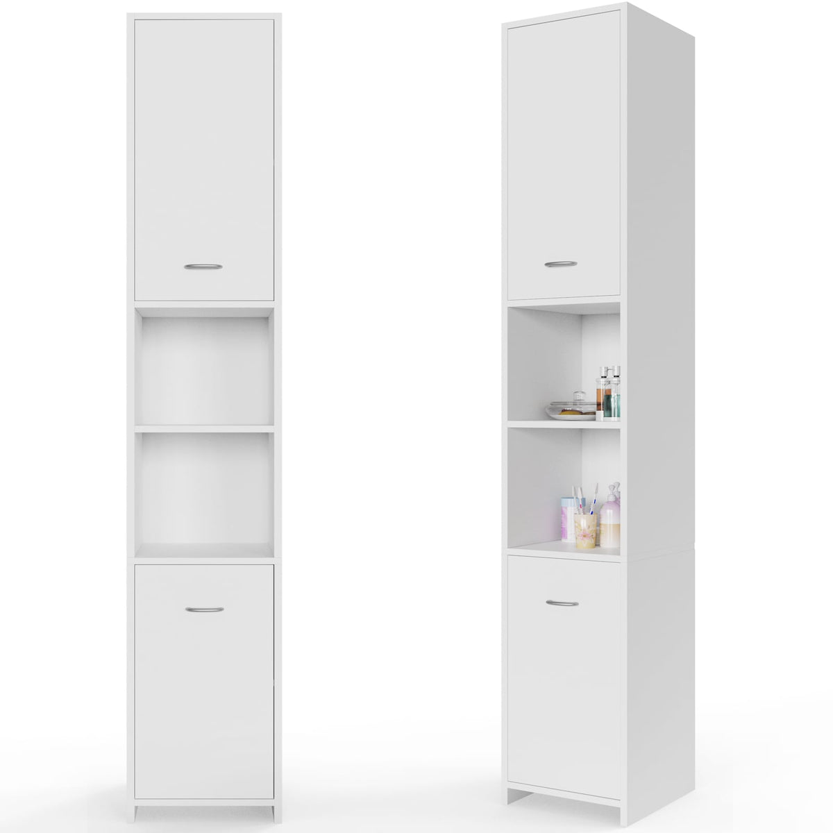 Armadio da bagno bianco 180x30x30cm mobile alto