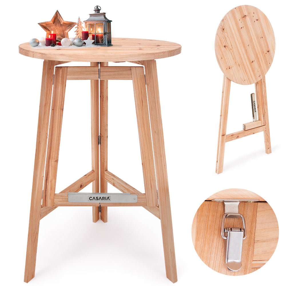 Tavolo bistro pieghevole in legno masello Ø80cm