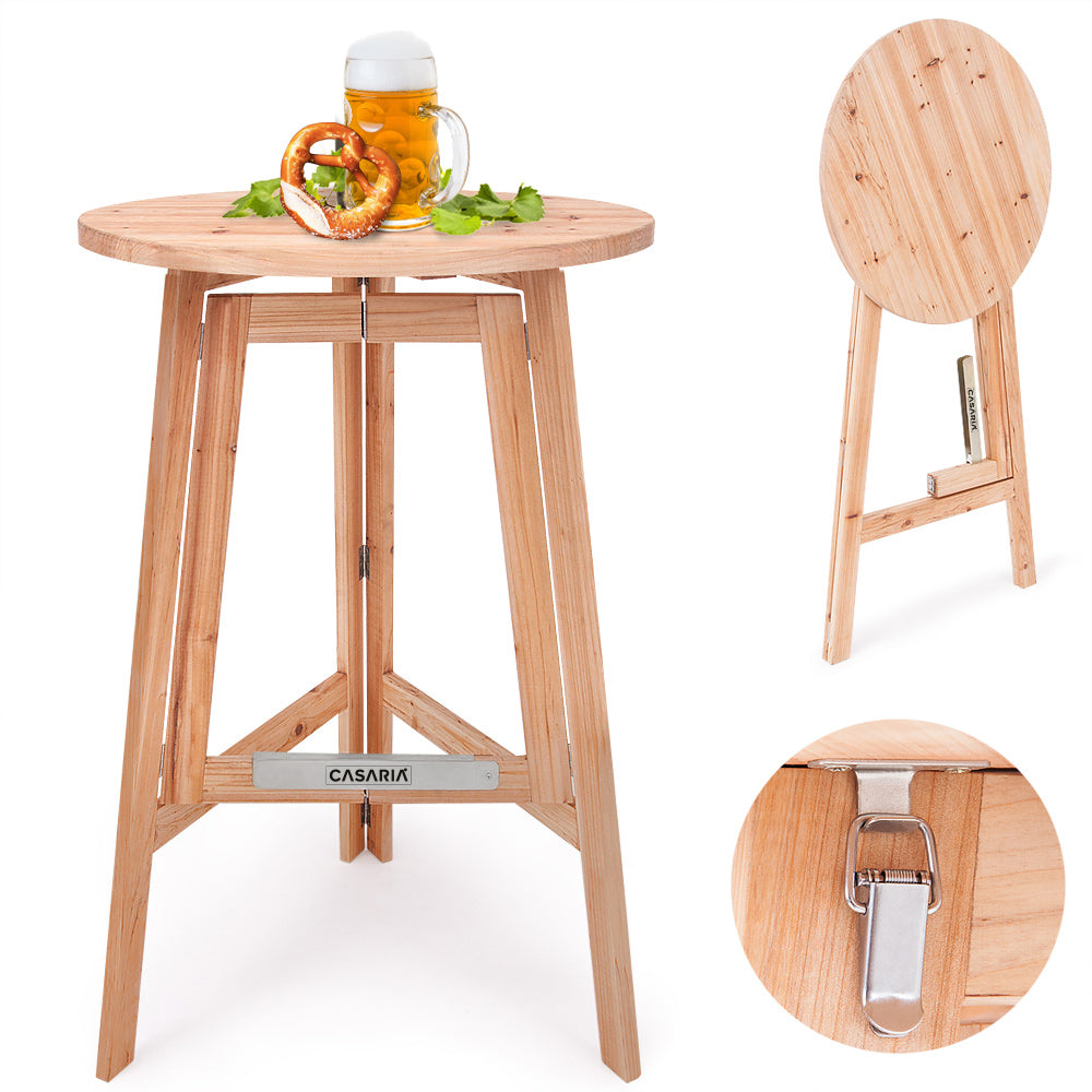 Tavolo bistro pieghevole in legno masello Ø80cm