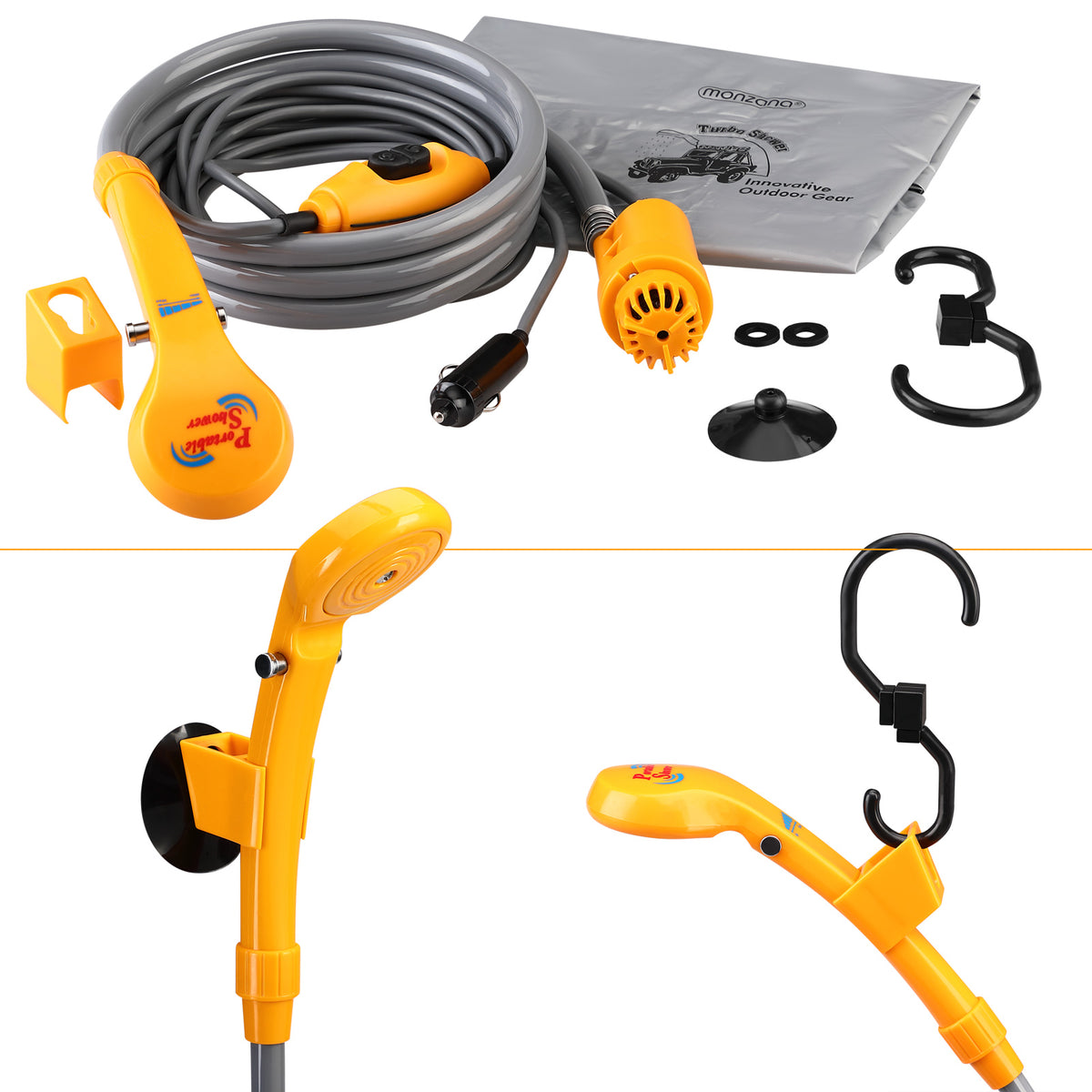 Doccia da campeggio portatile con attacco per auto 12V