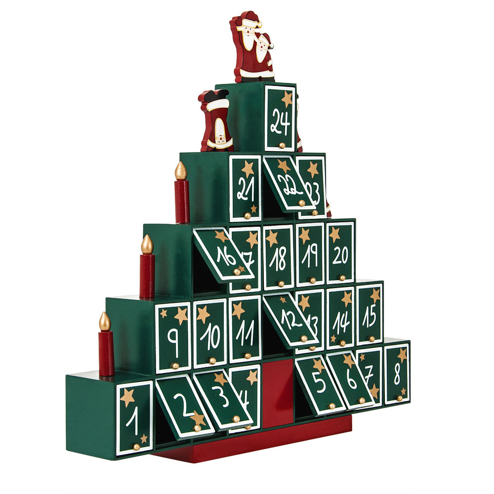 Calendario dell'avvento da riempire piramide di regali