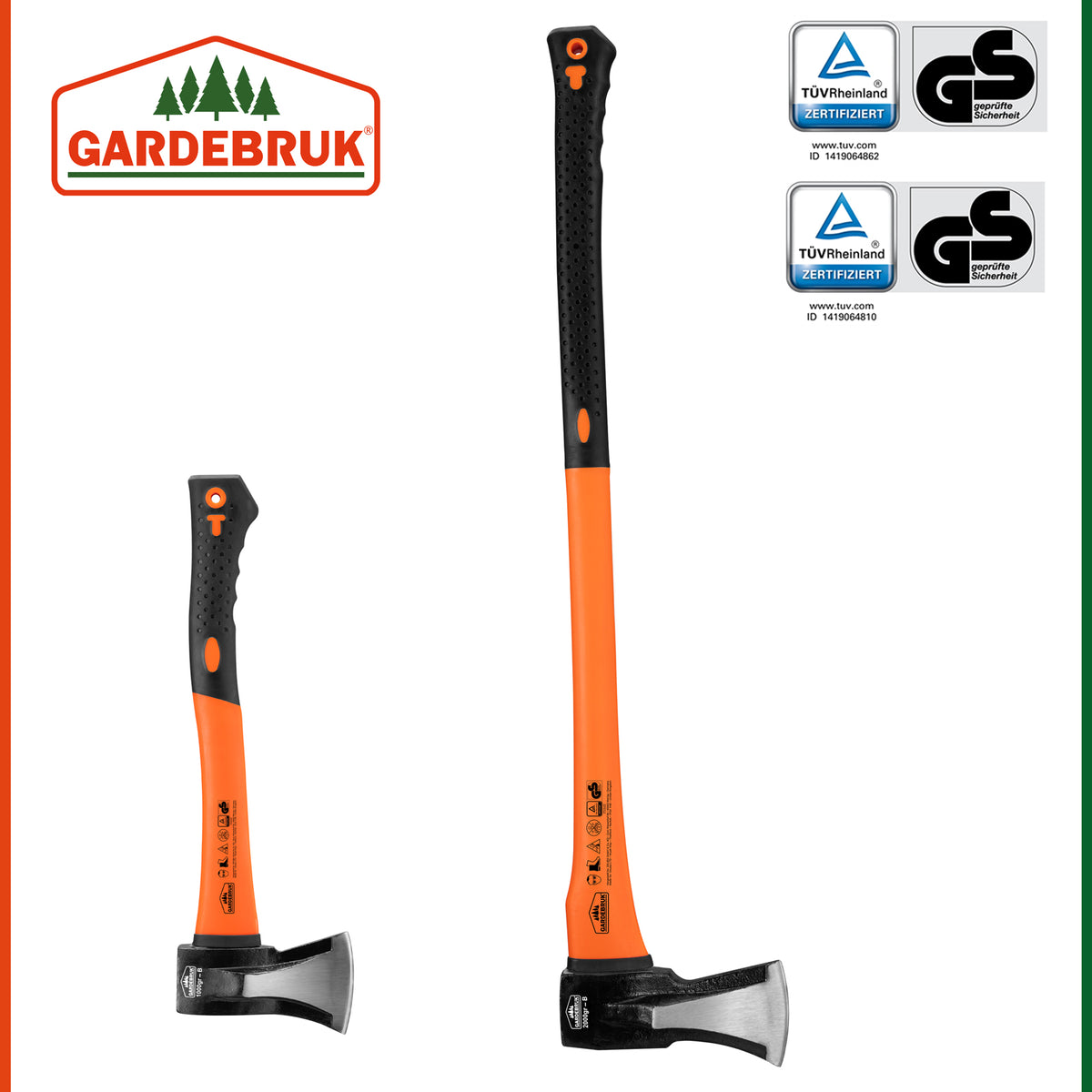 Set ascia spaccalegna ed accetta