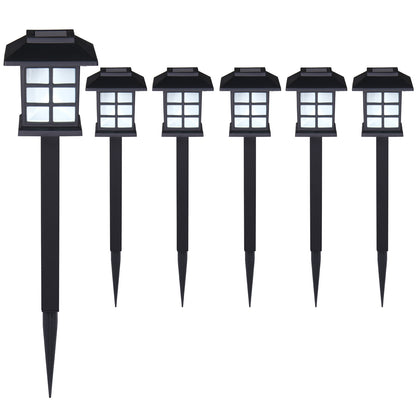 Lampade solari a LED 6 pz nere