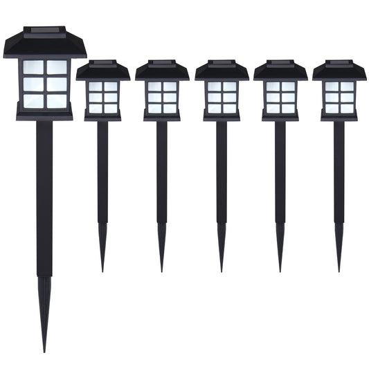 Lampade solari a LED 6 pz nere