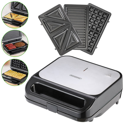Grill a contatto 3 in 1 nero-argento 1000 W