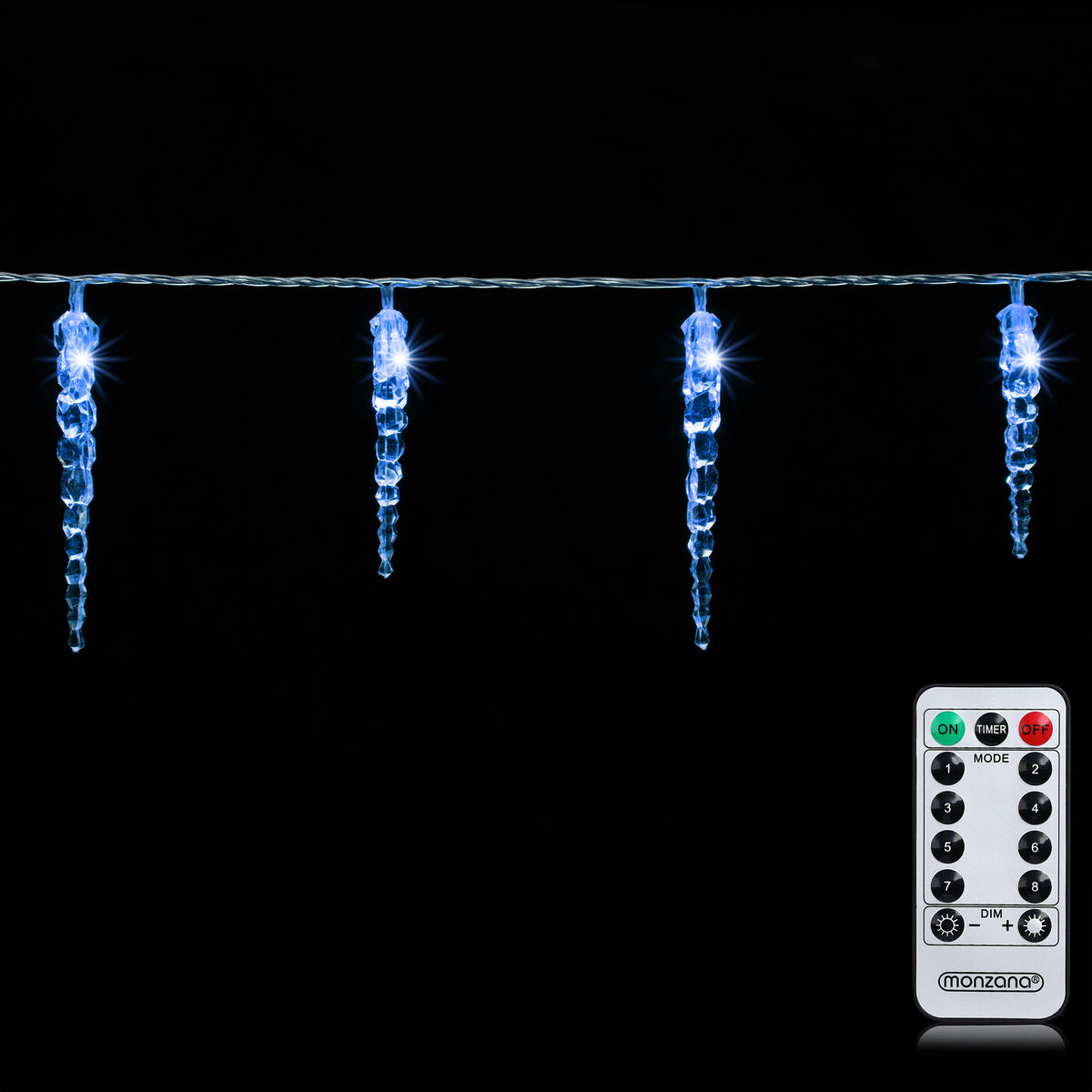 Catena di ghiaccioli LED 10,4m blu