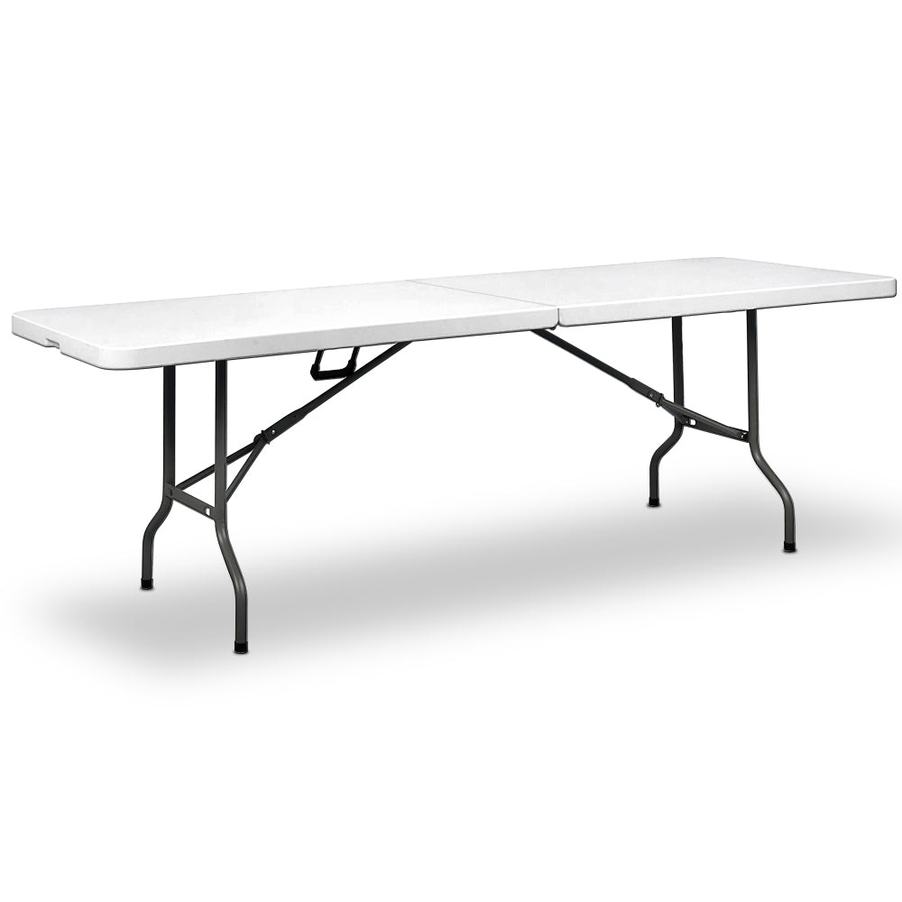 Tavolo da giardino bianco 220x70x72cm pieghevole