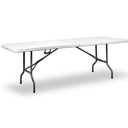 Tavolo da giardino bianco 220x70x72cm pieghevole