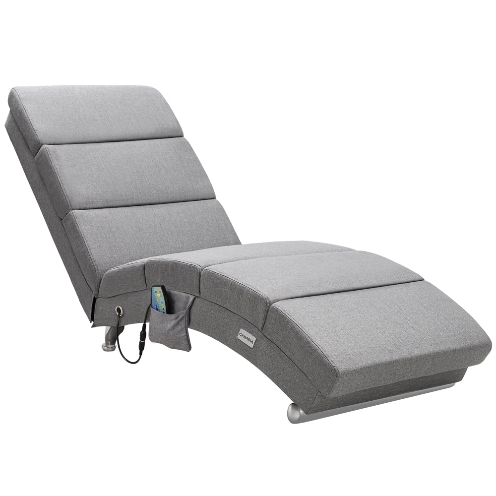 Poltrona relax London grigia tessuto funzione massaggio