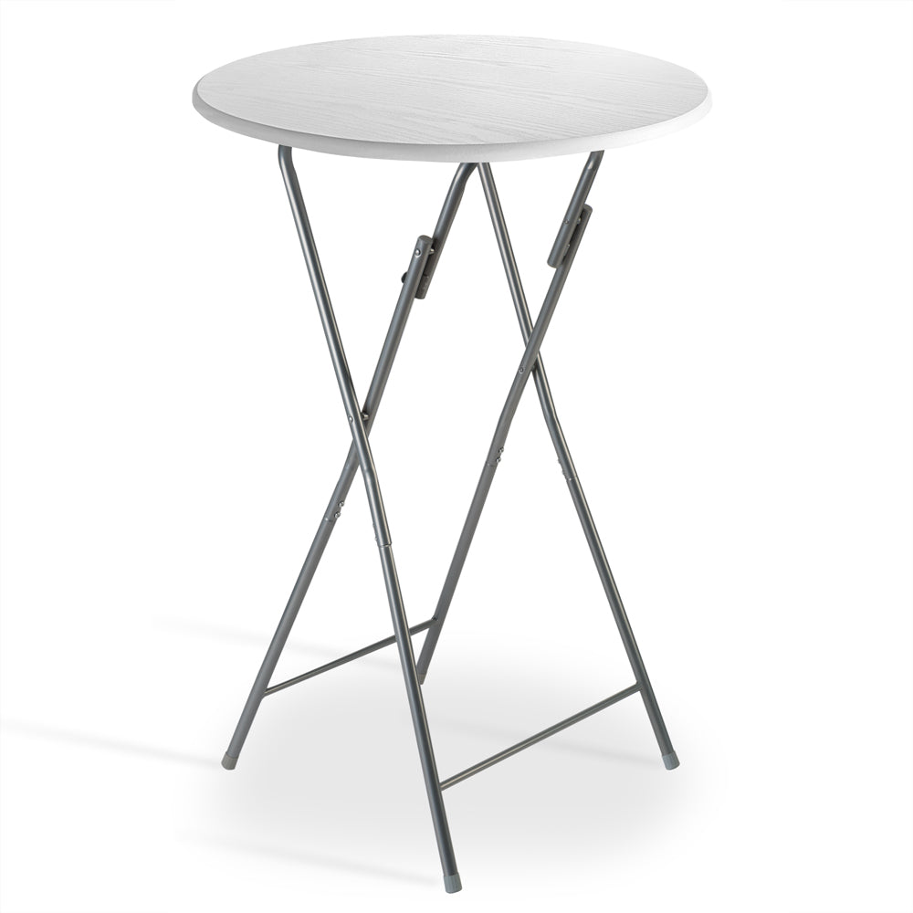 Tavolino bistrot bianco aspettto llegna Ø60 pieghevole
