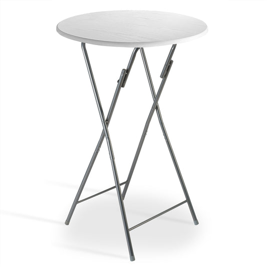 Tavolino bistrot bianco aspettto llegna Ø60 pieghevole