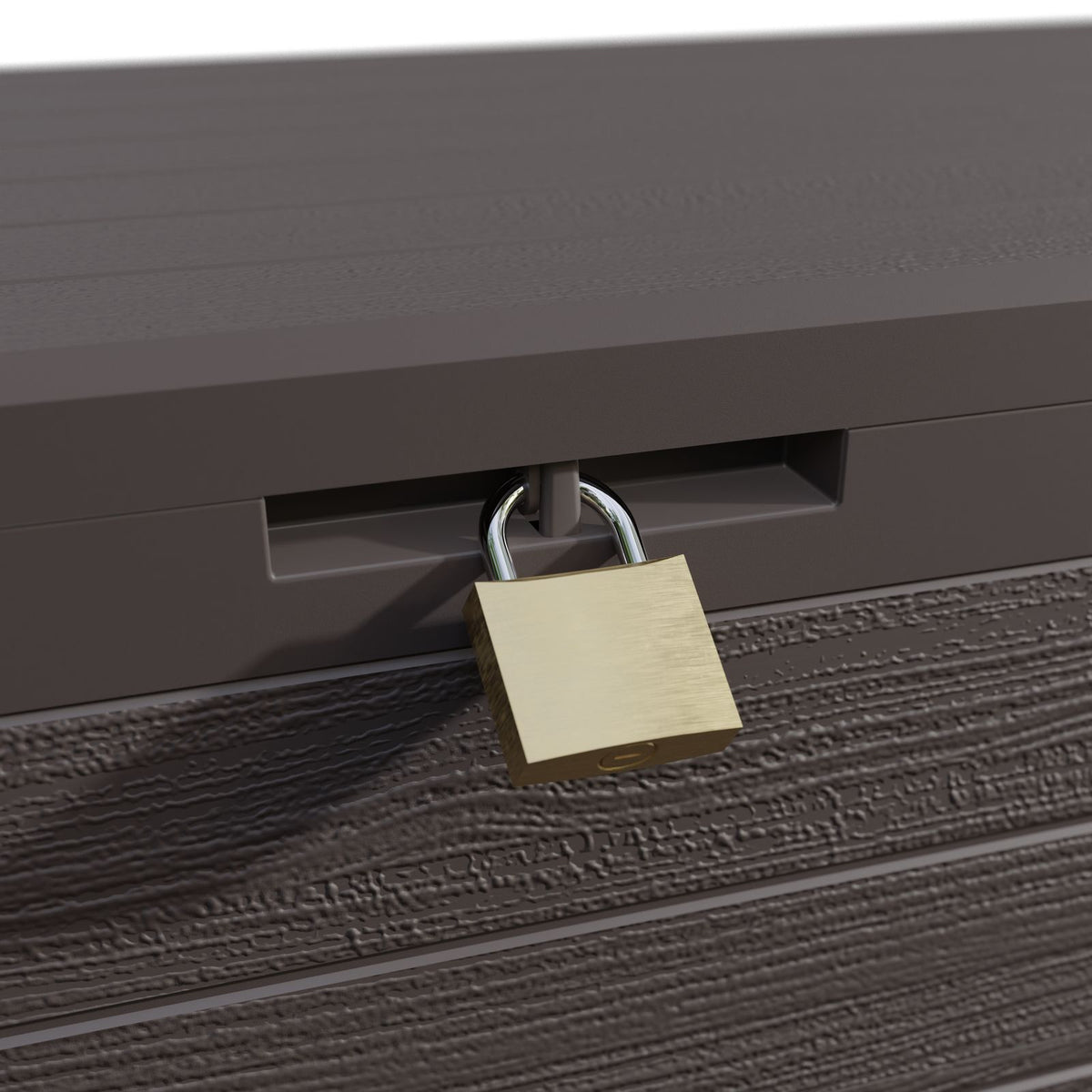 Baule da giardino Woody marrone 116x43x55cm