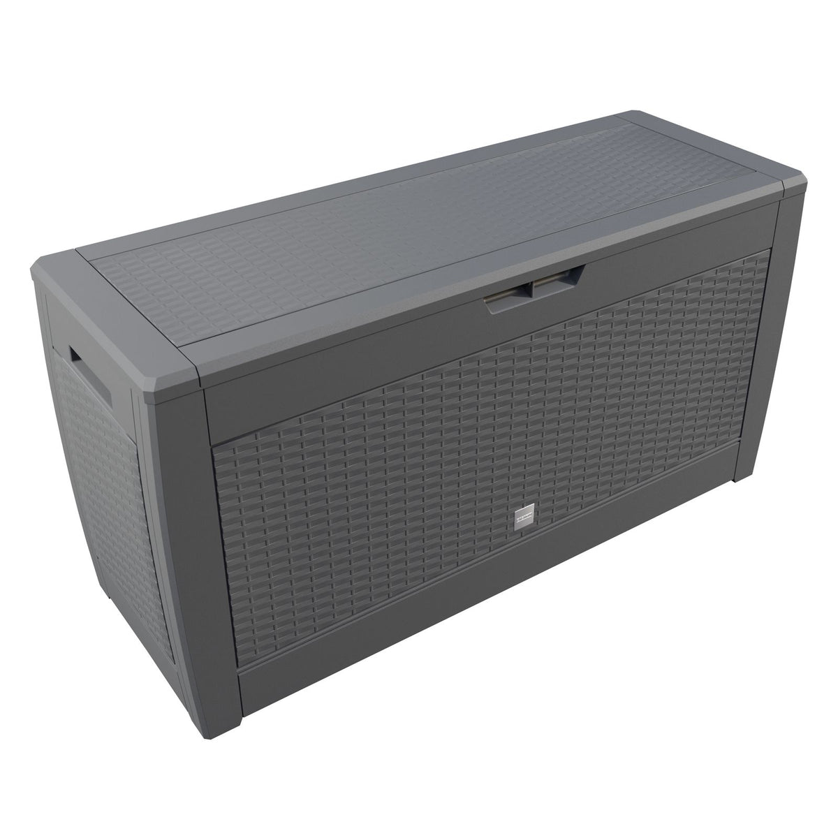 Baule da Giardino 119x48x60cm Grigio Effetto Rattan