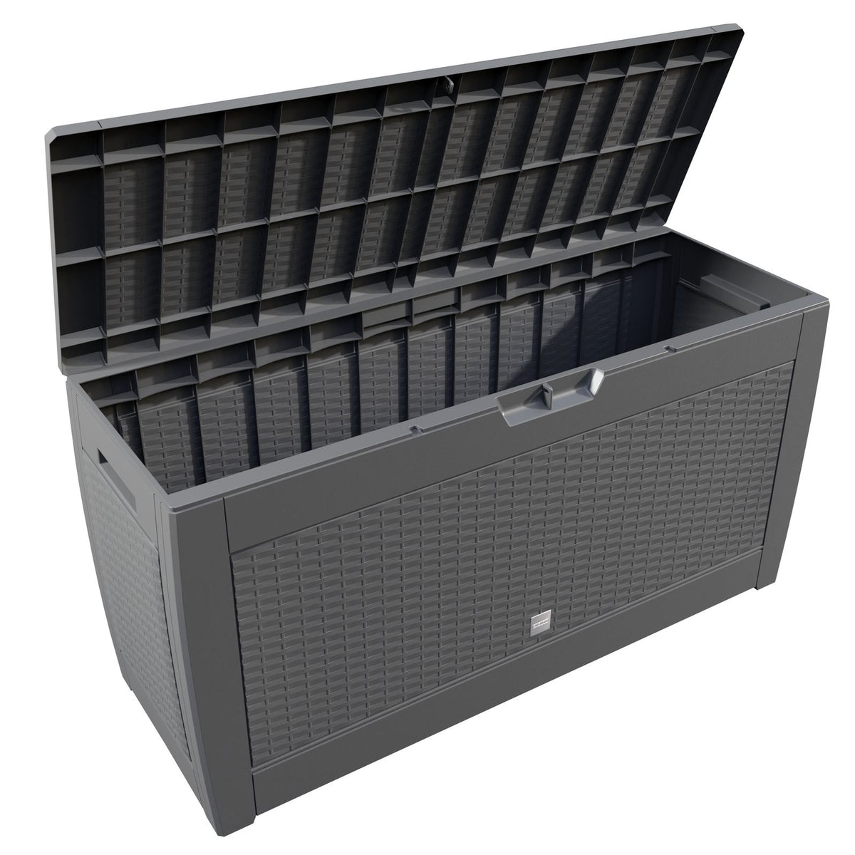Baule da Giardino 119x48x60cm Grigio Effetto Rattan