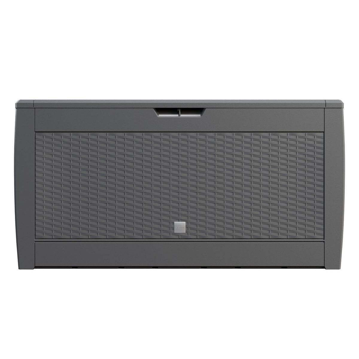 Baule da Giardino 119x48x60cm Grigio Effetto Rattan