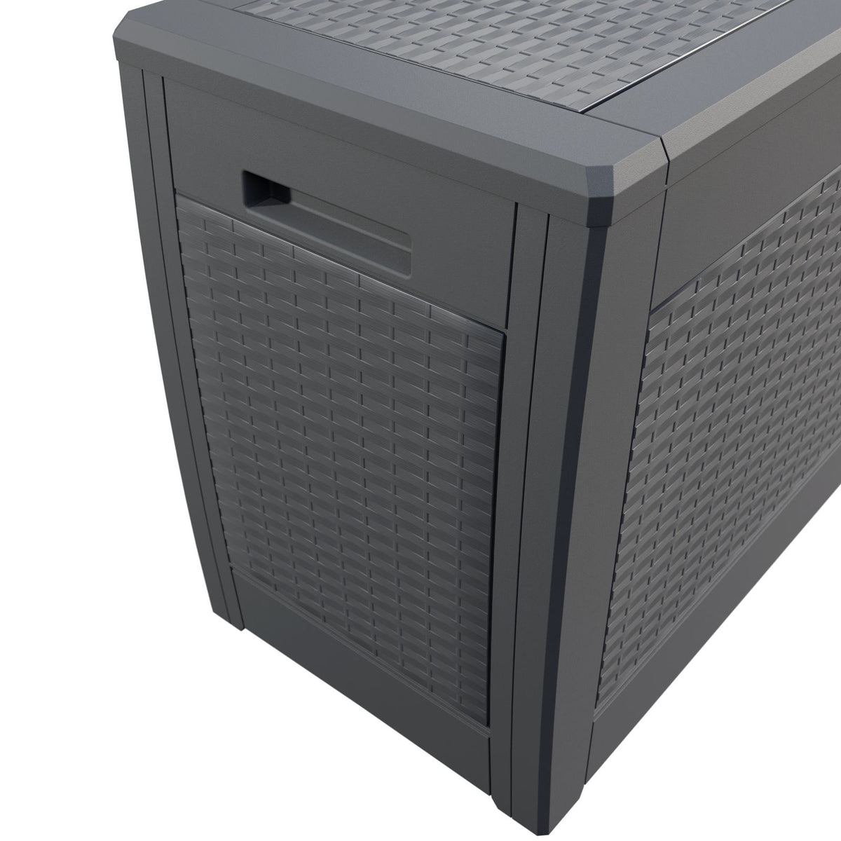 Baule da Giardino 119x48x60cm Grigio Effetto Rattan