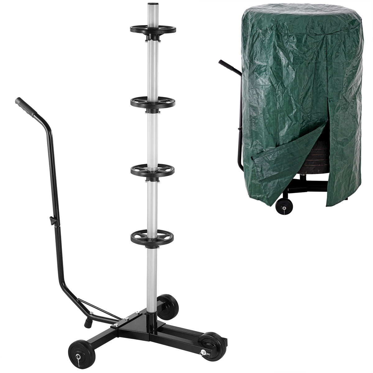 Porta pneumatici albero verde alluminio 116x53x79cm