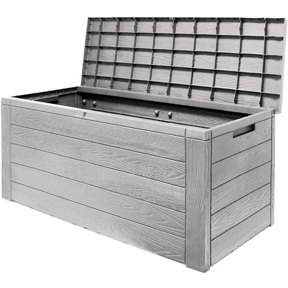 Baule da giardino Woody grigio 116x43x55cm