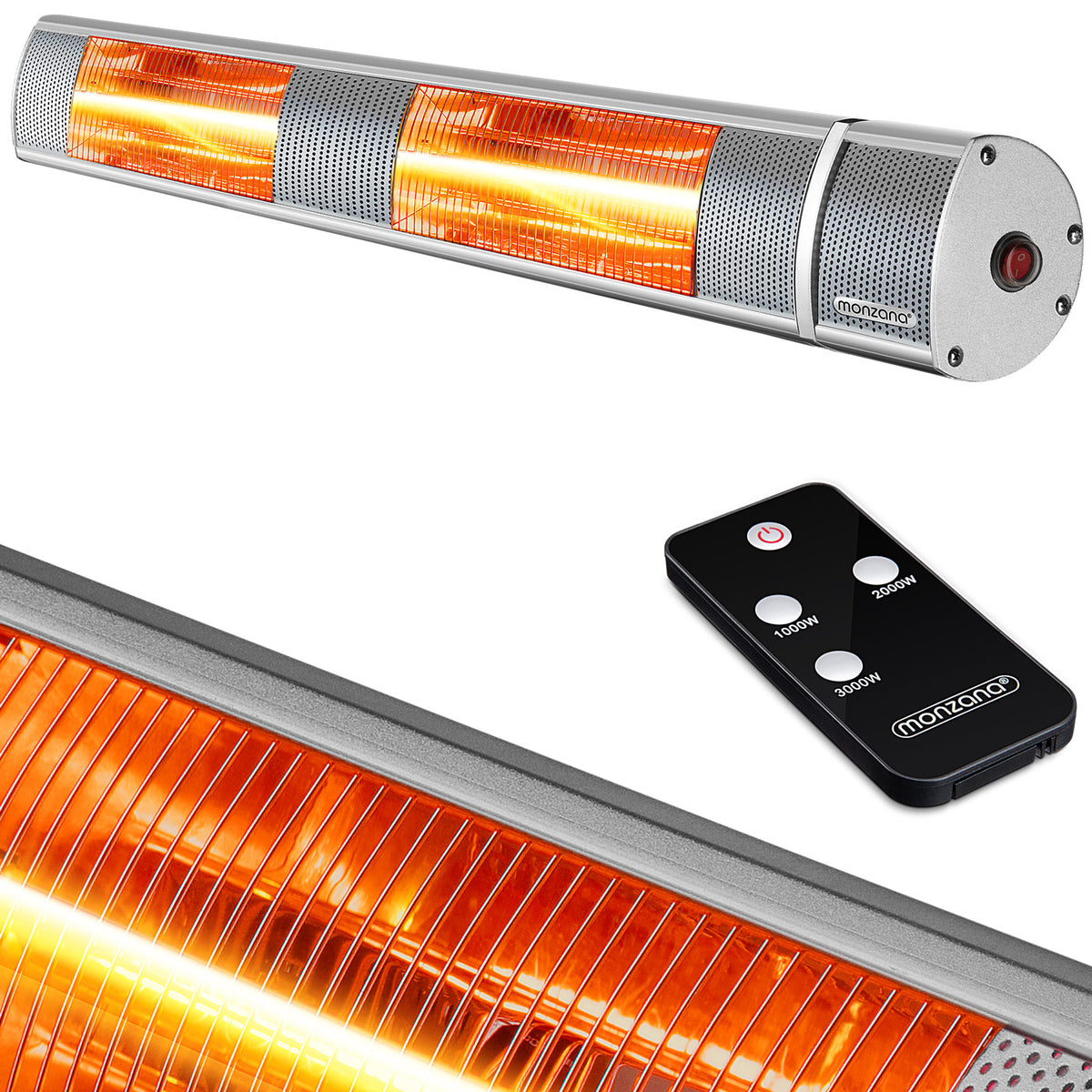 Stufa ad infrarossi 3000W color argento