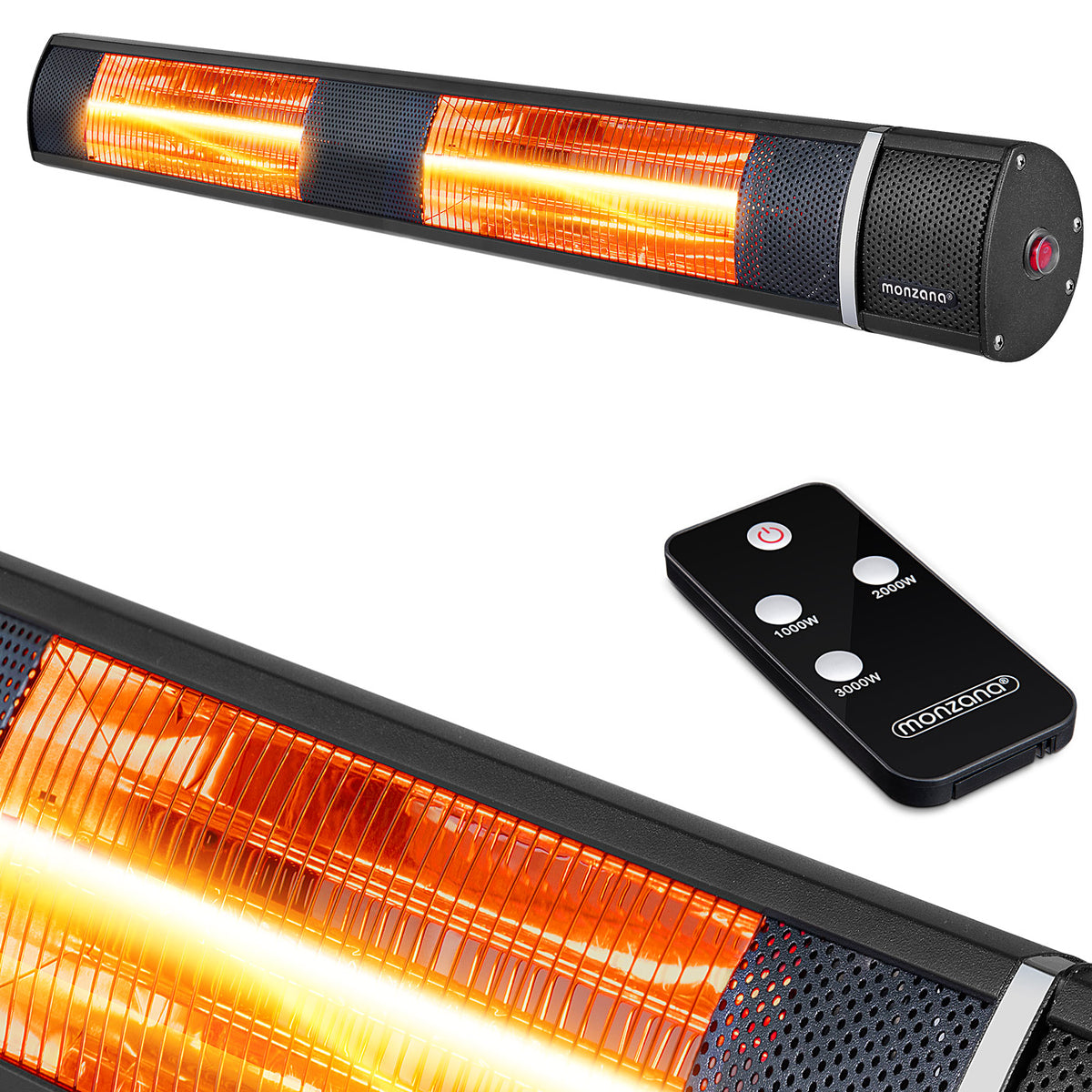 Stufa ad infrarossi 3000W colore nero