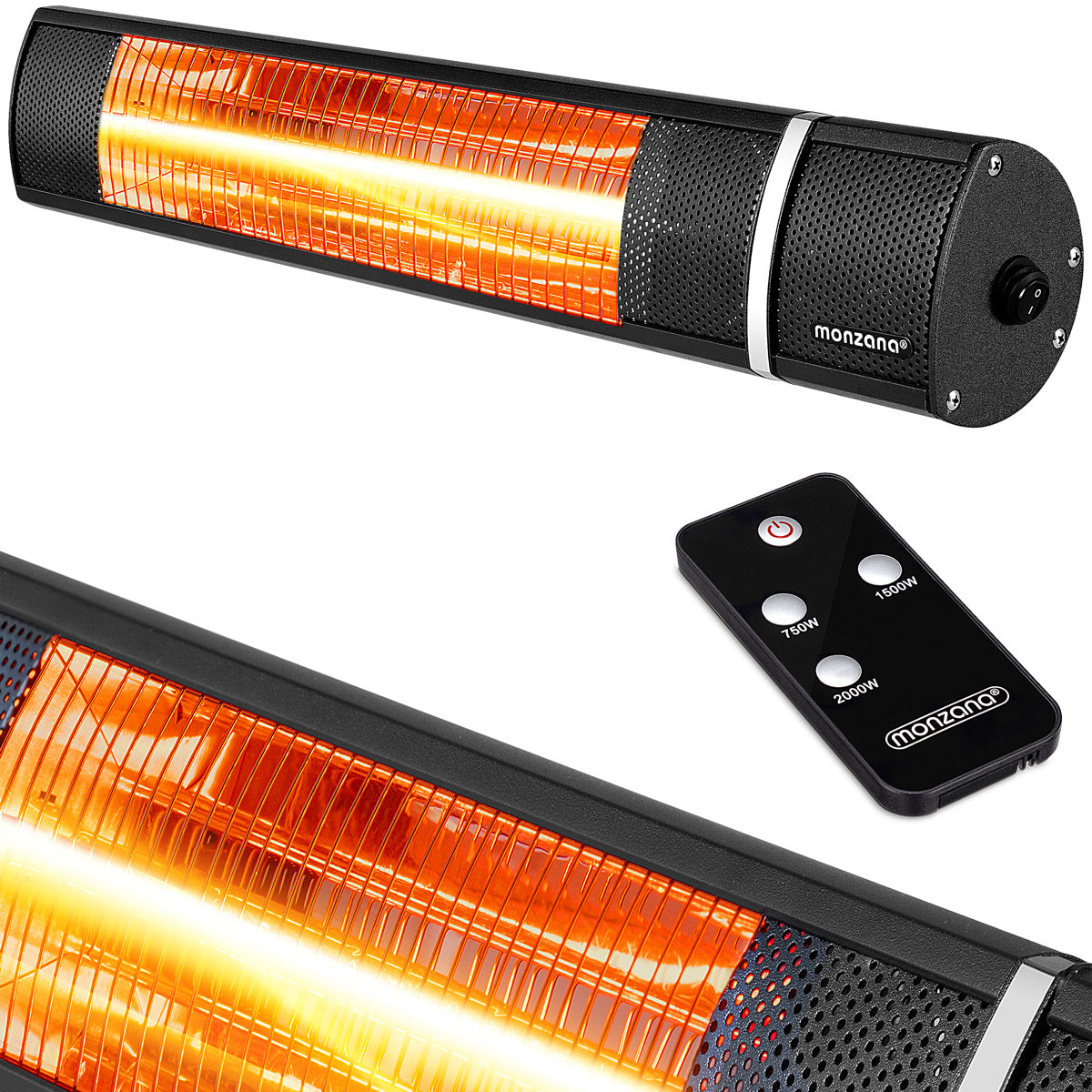 Stufa a infrarossi 2000W colore nero