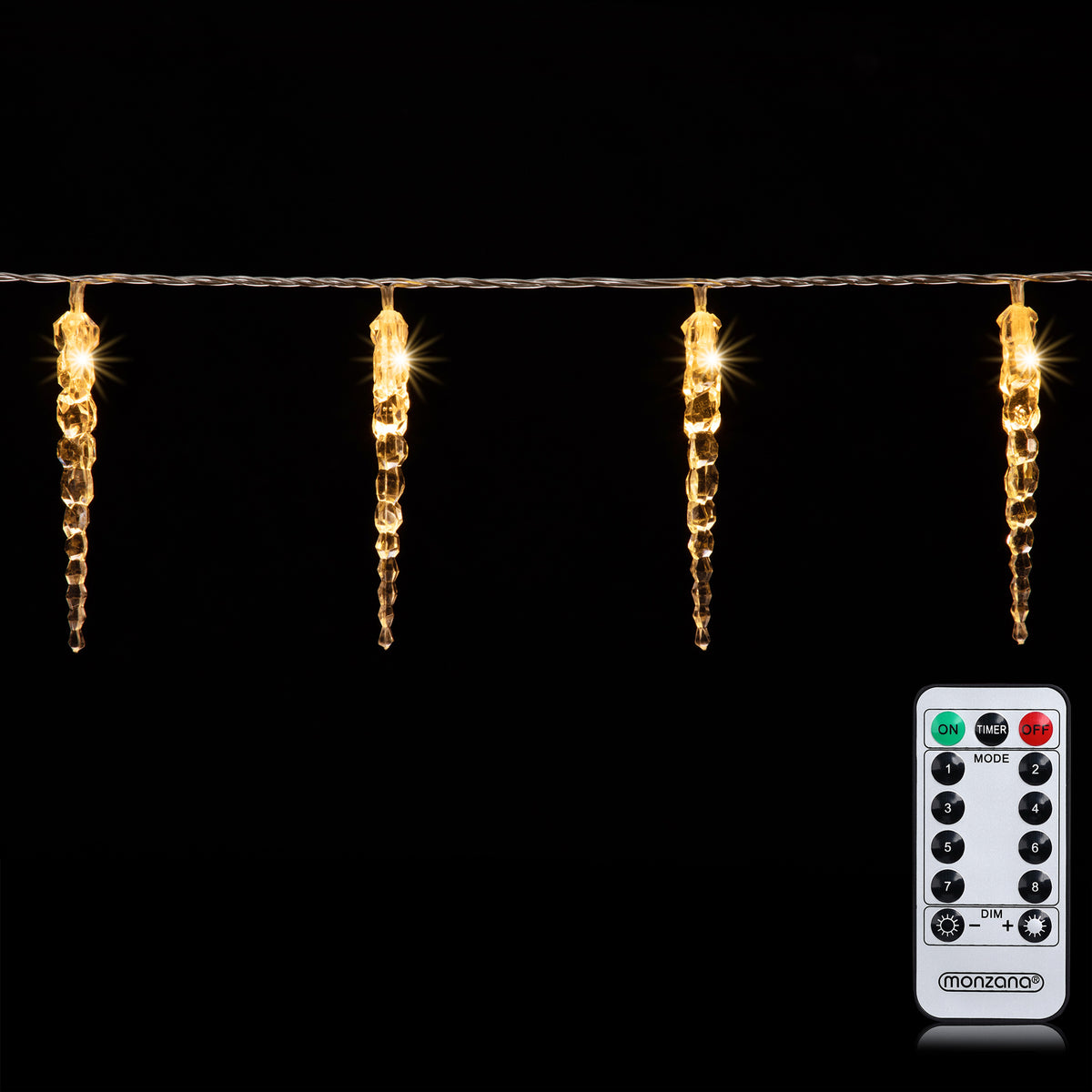 Luci di Natale a forma di ghiacciolo 80 LED 13 m