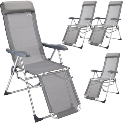 Set 4x Sedie da giardino schienale alto alluminio antracite